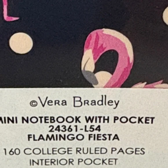 🦩Vera Bradley Pink Flamingo Spiral Notebook with pocket 🦩 NWT 🦩